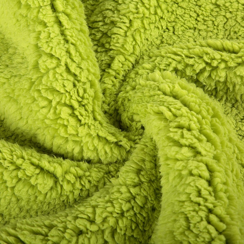 Reafort Ultra Soft Sherpa Body Pillow Cover/Case with Zipper Closure 21"x54" (21"x54" Body Pillow Cover, Lime) - Image 5